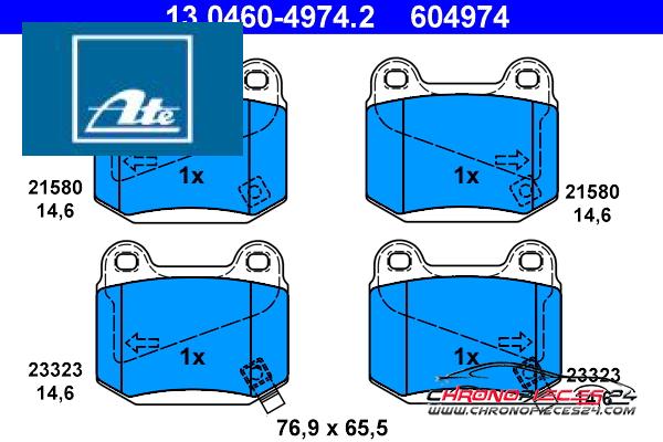 Achat de ATE 13.0460-4974.2 Kit de plaquettes de frein, frein à disque pas chères