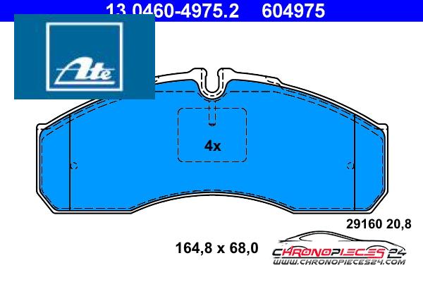 Achat de ATE 13.0460-4975.2 Kit de plaquettes de frein, frein à disque pas chères