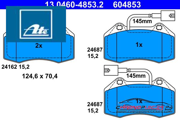 Achat de ATE 13.0460-4853.2 Kit de plaquettes de frein, frein à disque pas chères