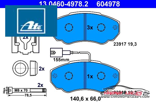 Achat de ATE 13.0460-4978.2 Kit de plaquettes de frein, frein à disque pas chères