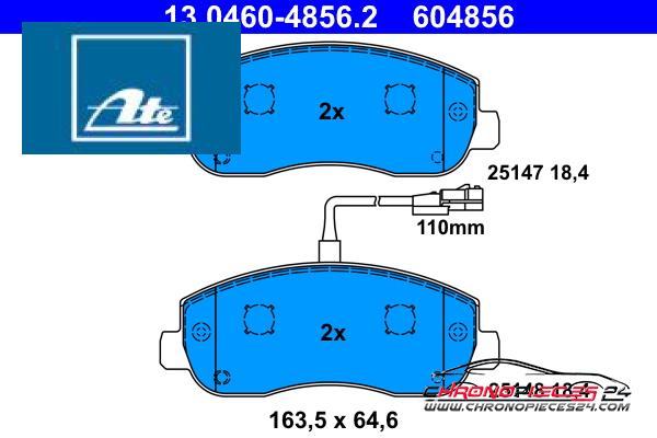 Achat de ATE 13.0460-4856.2 Kit de plaquettes de frein, frein à disque pas chères