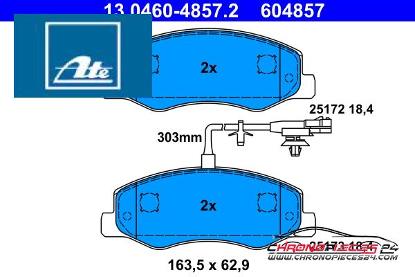 Achat de ATE 13.0460-4857.2 Kit de plaquettes de frein, frein à disque pas chères