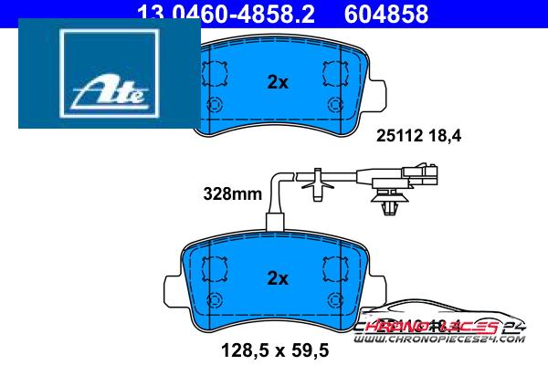 Achat de ATE 13.0460-4858.2 Kit de plaquettes de frein, frein à disque pas chères