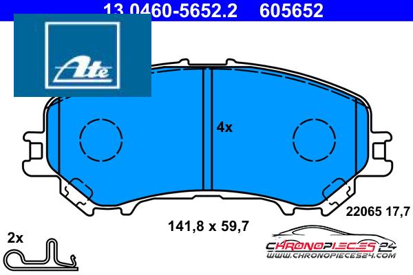 Achat de ATE 13.0460-5652.2 Kit de plaquettes de frein, frein à disque pas chères