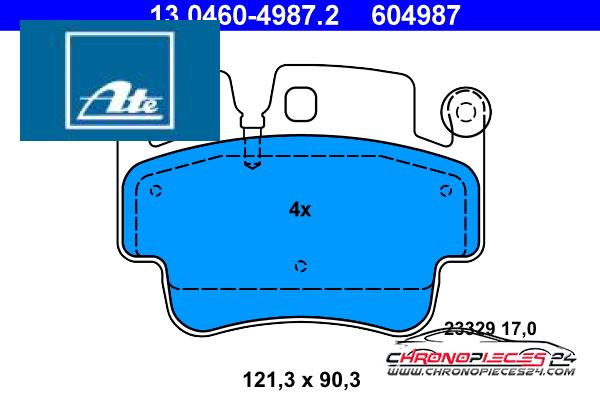 Achat de ATE 13.0460-4987.2 Kit de plaquettes de frein, frein à disque pas chères