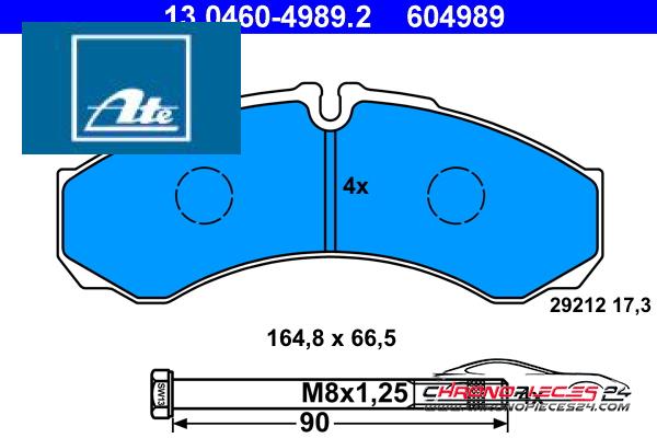 Achat de ATE 13.0460-4989.2 Kit de plaquettes de frein, frein à disque pas chères