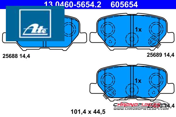 Achat de ATE 13.0460-5654.2 Kit de plaquettes de frein, frein à disque pas chères