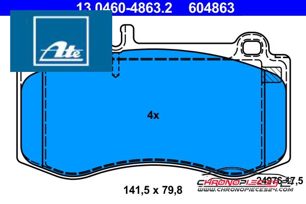 Achat de ATE 13.0460-4863.2 Kit de plaquettes de frein, frein à disque pas chères