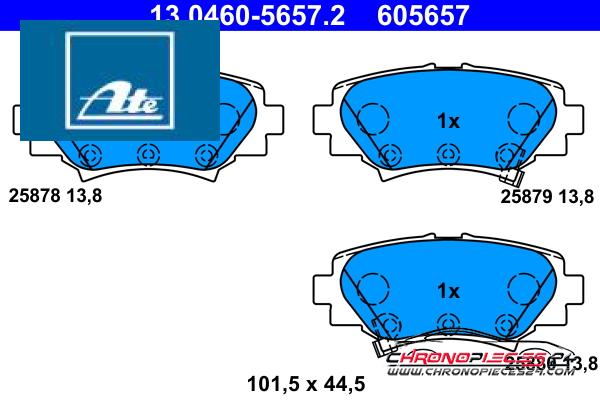 Achat de ATE 13.0460-5657.2 Kit de plaquettes de frein, frein à disque pas chères