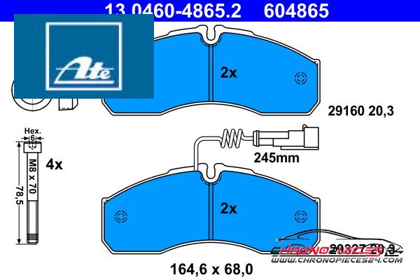 Achat de ATE 13.0460-4865.2 Kit de plaquettes de frein, frein à disque pas chères