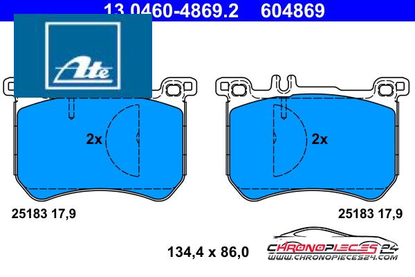 Achat de ATE 13.0460-4869.2 Kit de plaquettes de frein, frein à disque pas chères