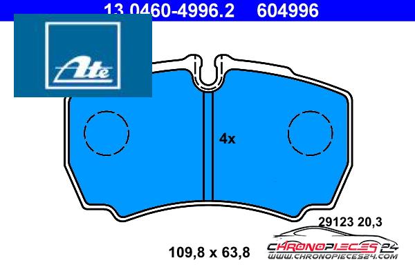 Achat de ATE 13.0460-4996.2 Kit de plaquettes de frein, frein à disque pas chères