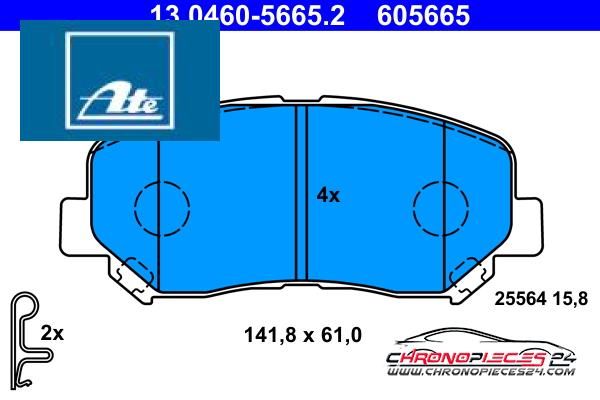 Achat de ATE 13.0460-5665.2 Kit de plaquettes de frein, frein à disque pas chères