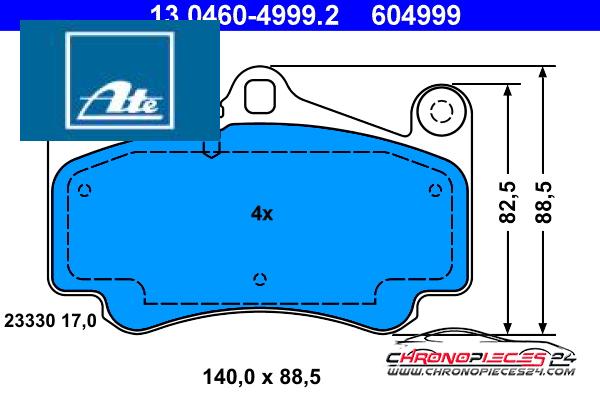 Achat de ATE 13.0460-4999.2 Kit de plaquettes de frein, frein à disque pas chères