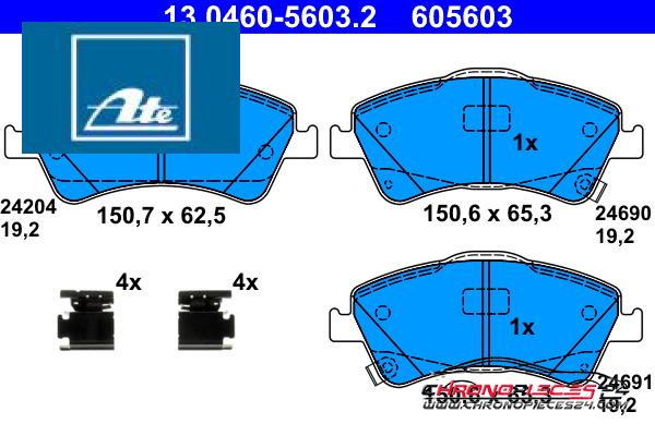 Achat de ATE 13.0460-5603.2 Kit de plaquettes de frein, frein à disque pas chères