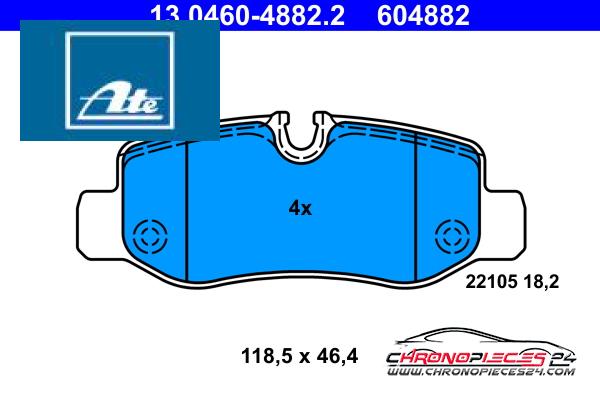 Achat de ATE 13.0460-4882.2 Kit de plaquettes de frein, frein à disque pas chères