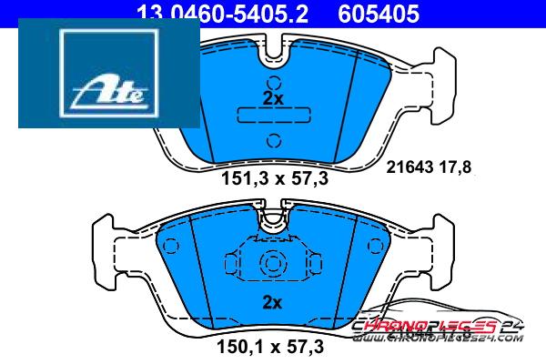 Achat de ATE 13.0460-5405.2 Kit de plaquettes de frein, frein à disque pas chères