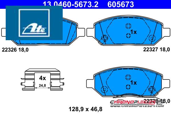 Achat de ATE 13.0460-5673.2 Kit de plaquettes de frein, frein à disque pas chères