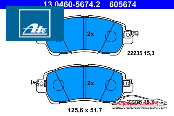 Achat de ATE 13.0460-5674.2 Kit de plaquettes de frein, frein à disque pas chères