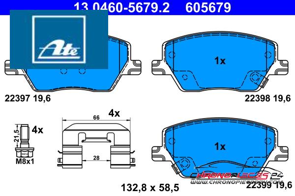 Achat de ATE 13.0460-5679.2 Kit de plaquettes de frein, frein à disque pas chères