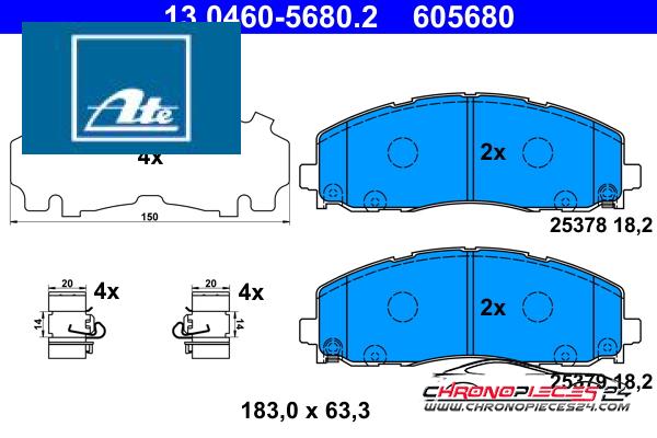 Achat de ATE 13.0460-5680.2 Kit de plaquettes de frein, frein à disque pas chères