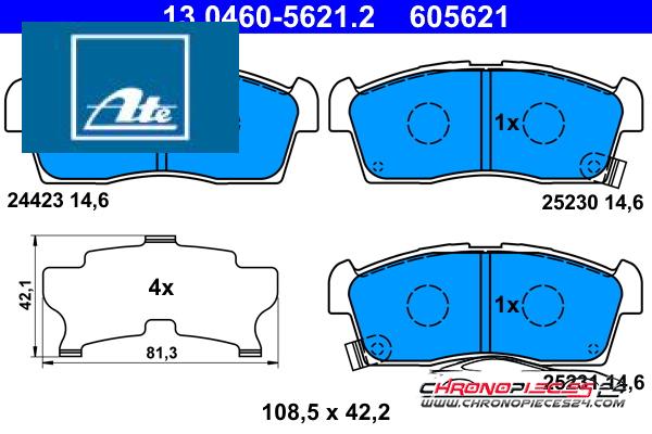 Achat de ATE 13.0460-5621.2 Kit de plaquettes de frein, frein à disque pas chères