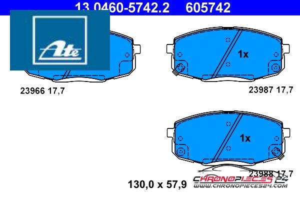 Achat de ATE 13.0460-5742.2 Kit de plaquettes de frein, frein à disque pas chères