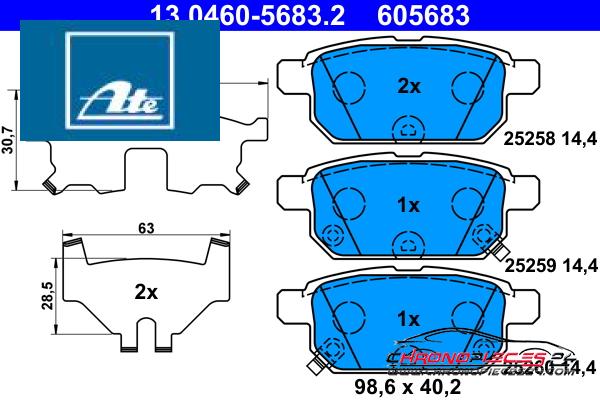 Achat de ATE 13.0460-5683.2 Kit de plaquettes de frein, frein à disque pas chères