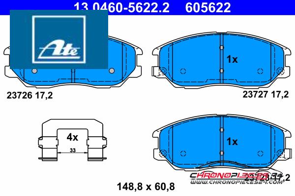 Achat de ATE 13.0460-5622.2 Kit de plaquettes de frein, frein à disque pas chères