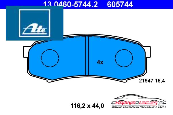 Achat de ATE 13.0460-5744.2 Kit de plaquettes de frein, frein à disque pas chères