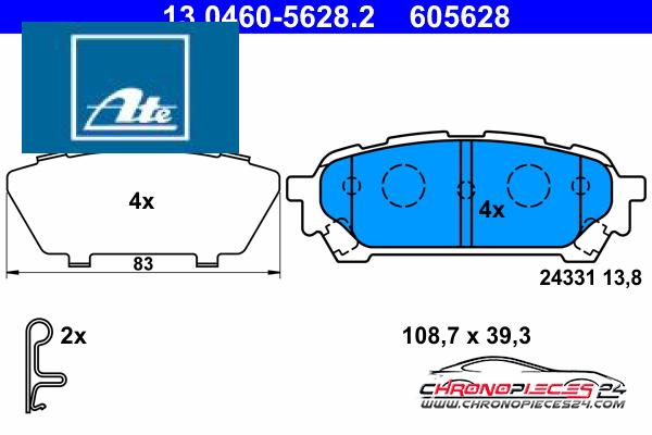 Achat de ATE 13.0460-5628.2 Kit de plaquettes de frein, frein à disque pas chères