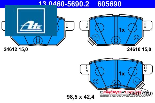 Achat de ATE 13.0460-5690.2 Kit de plaquettes de frein, frein à disque pas chères