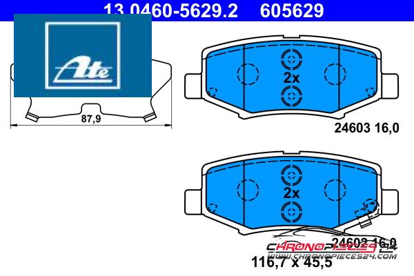 Achat de ATE 13.0460-5629.2 Kit de plaquettes de frein, frein à disque pas chères