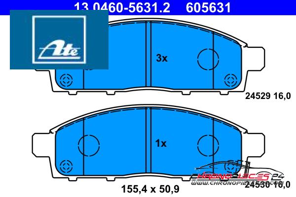 Achat de ATE 13.0460-5631.2 Kit de plaquettes de frein, frein à disque pas chères