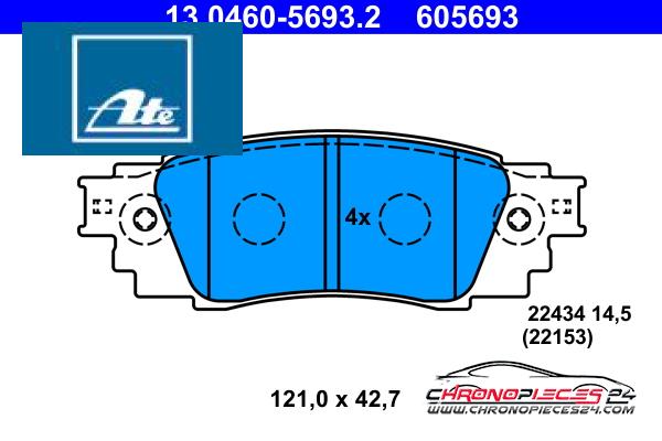 Achat de ATE 13.0460-5693.2 Kit de plaquettes de frein, frein à disque pas chères