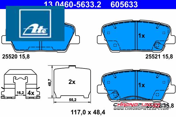 Achat de ATE 13.0460-5633.2 Kit de plaquettes de frein, frein à disque pas chères