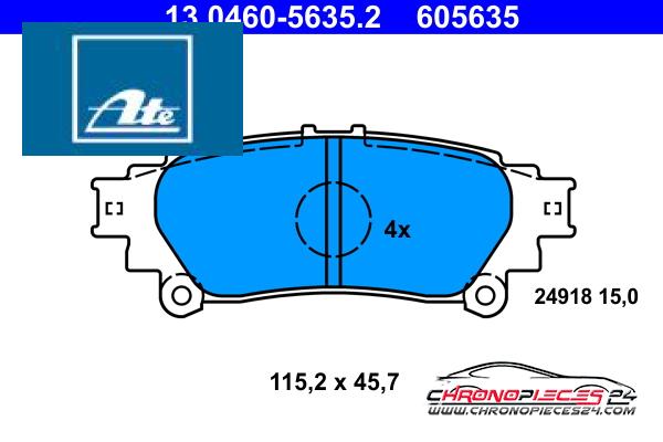 Achat de ATE 13.0460-5635.2 Kit de plaquettes de frein, frein à disque pas chères