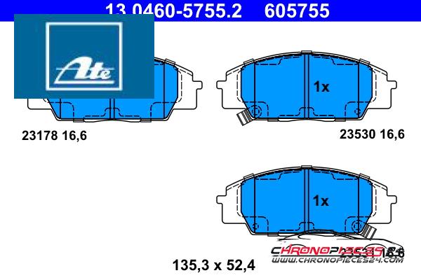 Achat de ATE 13.0460-5755.2 Kit de plaquettes de frein, frein à disque pas chères