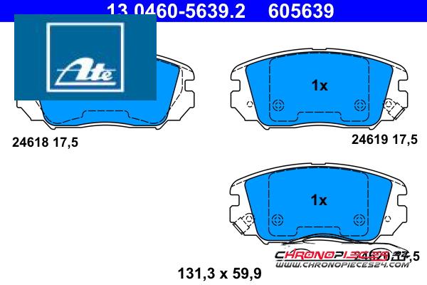 Achat de ATE 13.0460-5639.2 Kit de plaquettes de frein, frein à disque pas chères