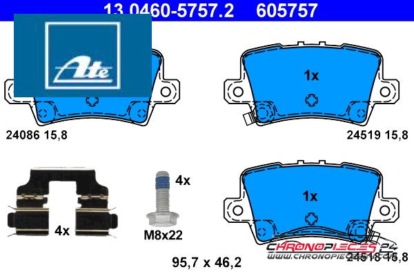 Achat de ATE 13.0460-5757.2 Kit de plaquettes de frein, frein à disque pas chères