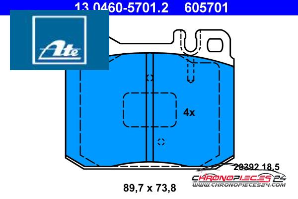 Achat de ATE 13.0460-5701.2 Kit de plaquettes de frein, frein à disque pas chères