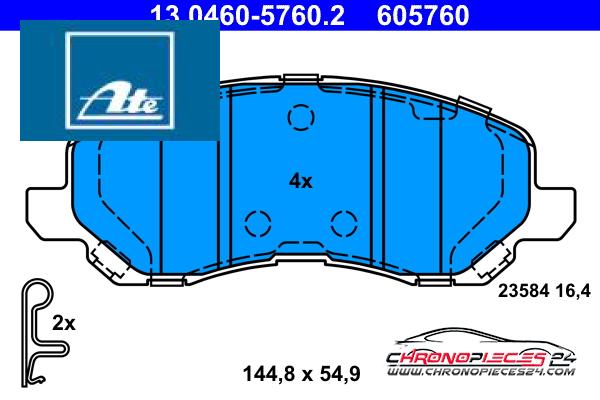 Achat de ATE 13.0460-5760.2 Kit de plaquettes de frein, frein à disque pas chères