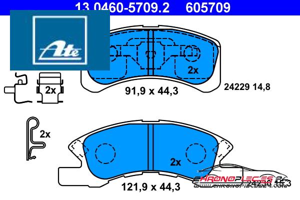 Achat de ATE 13.0460-5709.2 Kit de plaquettes de frein, frein à disque pas chères