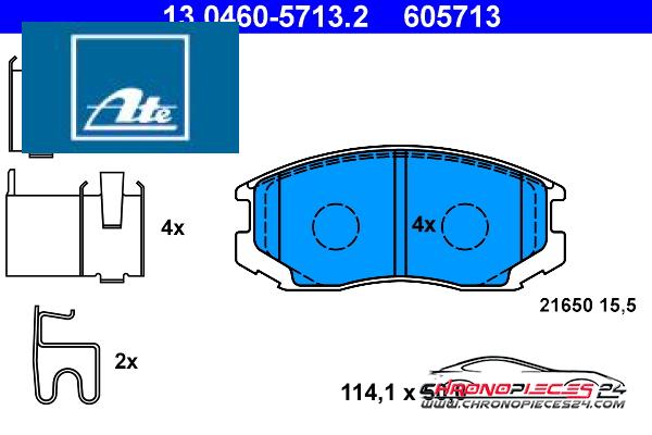 Achat de ATE 13.0460-5713.2 Kit de plaquettes de frein, frein à disque pas chères