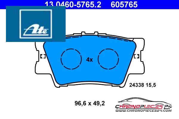 Achat de ATE 13.0460-5765.2 Kit de plaquettes de frein, frein à disque pas chères