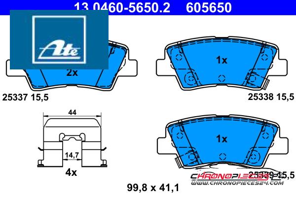 Achat de ATE 13.0460-5650.2 Kit de plaquettes de frein, frein à disque pas chères