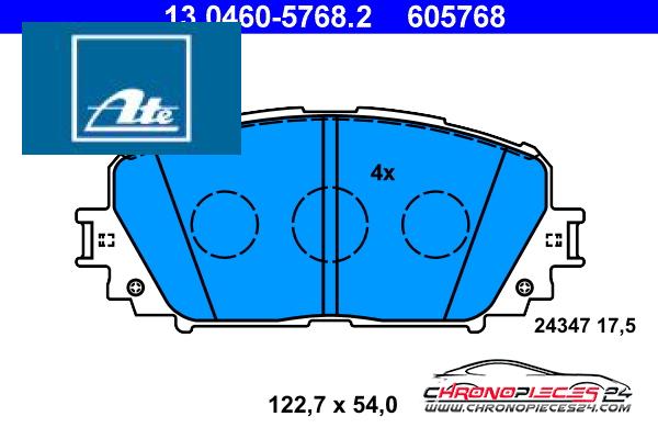 Achat de ATE 13.0460-5768.2 Kit de plaquettes de frein, frein à disque pas chères