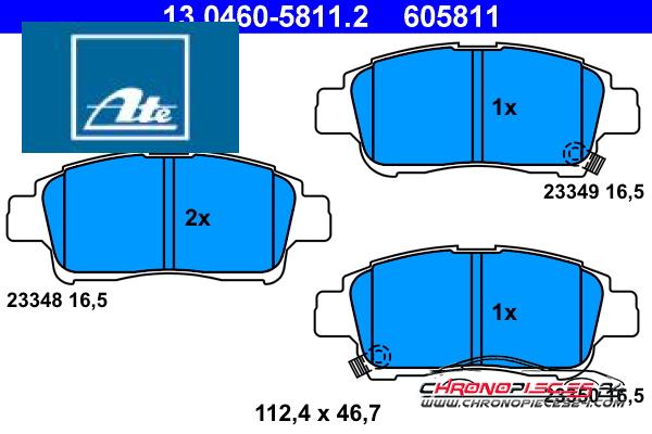 Achat de ATE 13.0460-5811.2 Kit de plaquettes de frein, frein à disque pas chères