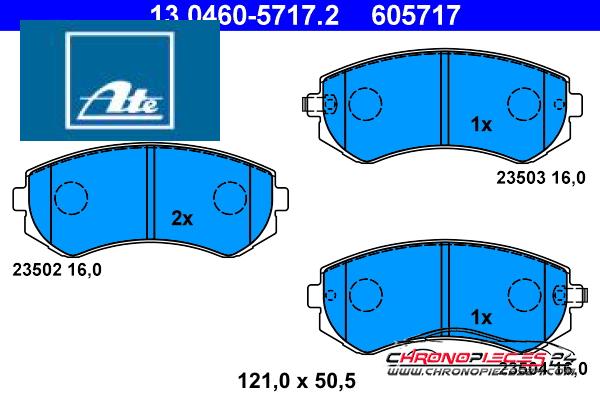 Achat de ATE 13.0460-5717.2 Kit de plaquettes de frein, frein à disque pas chères