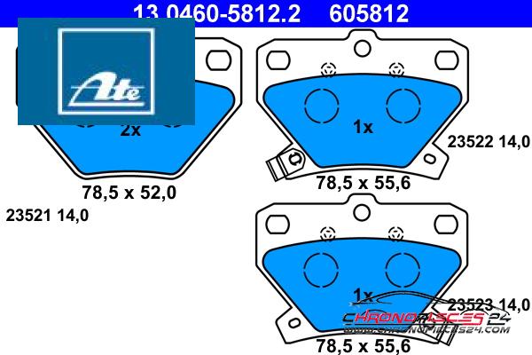 Achat de ATE 13.0460-5812.2 Kit de plaquettes de frein, frein à disque pas chères